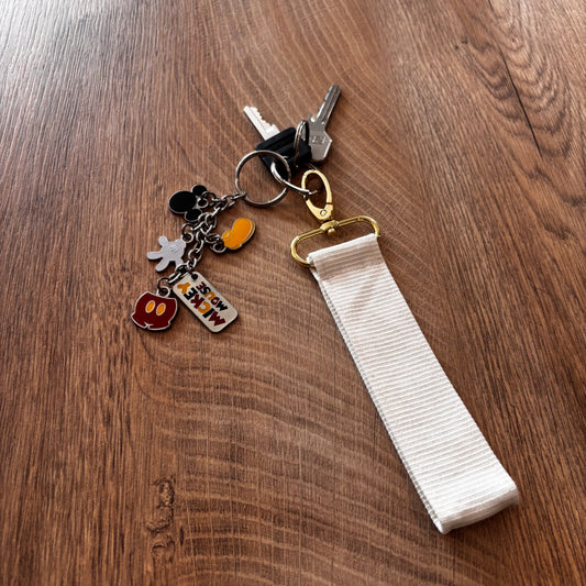 Porte-clés plat blanc