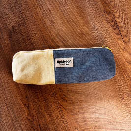 Plumier Alice jaune pastel et bleu