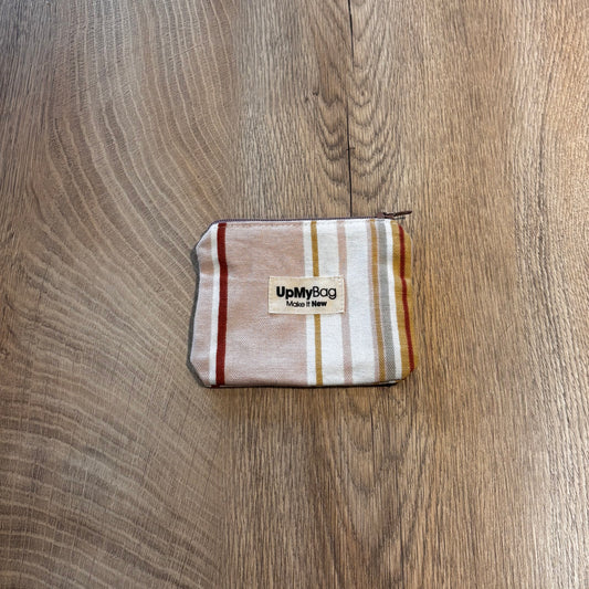 Porte-monnaie ligné rose