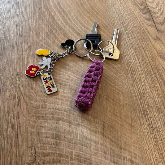 Porte-clés scoubidou mauve
