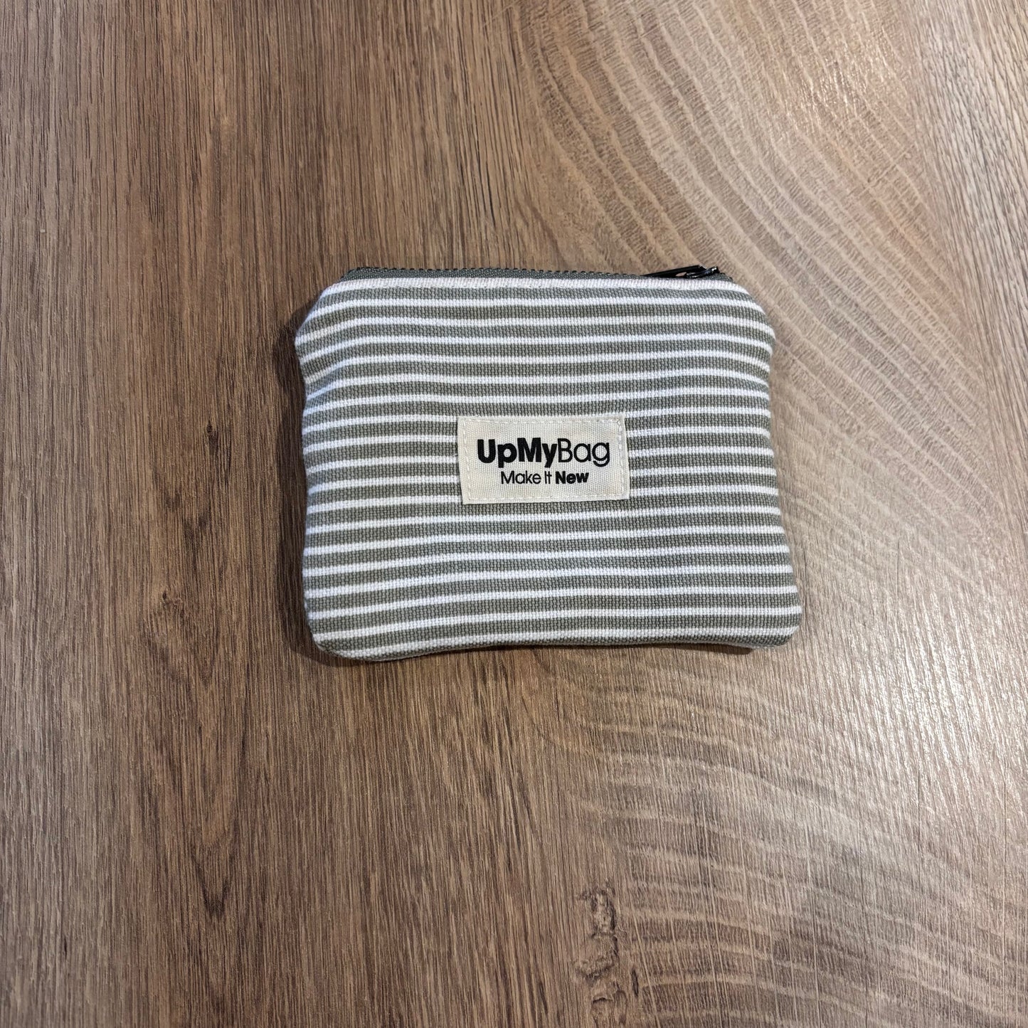 Porte-monnaie ligné vert