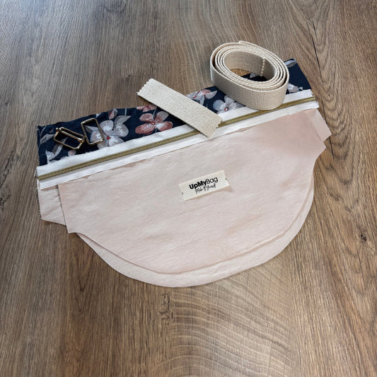 Kit Sac banane rose clair et fleurs